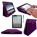 New Apple iPad 3 iPad 3rd Generation & New iPad 4 4th Generation 2012 With Retina Display (ALL Model Versions) PURPLE Multi-Function Leather Case / Cover / Typing & Viewing Stand / Flip Case With Magnetic Sleep Sensor & Sunny Savers Screen Protector Shield Guard & iPad3 iPad4 Stylus Accessory Accessories Pack by InventCase�