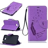 Microsoft Lumia 650 ケース UNEXTATI 高品質 PUレザー 手帳型 ケース 財布型 ウォレット型 衝撃吸収 保護カバー カード収納 ホルダー ストラップ付き 横開 スタンド機