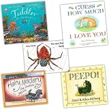 Children 5 Board Books Collection (Hairy Maclary from Donaldson's Dairy (Hairy Maclary and Friends), Peepo! (Viking Kestrel Picture Books), The Very Busy Spider, Guess How Much I Love You, Tiddler)by Lynley Dodd