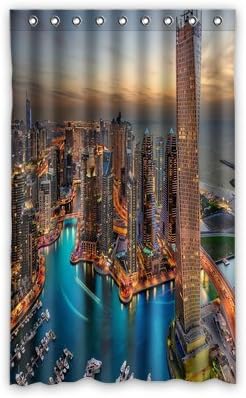 Funny and Generic Dubai Uae Buildings Window Curtains/drape/panels/treatment Polyester Fabric Office/Home/Bedroom Decor 52"x 84"