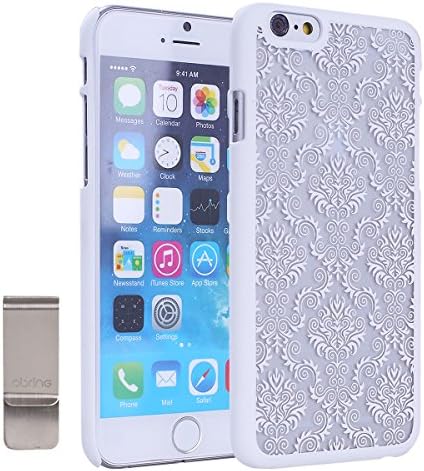For iPhone 6 and iPhone 6 Plus case, Elegant Embossment Design Pattern Rubber Coating Ultra Slim Fit Hard Case Cover By Obring (TM) (iPhone 6 Plus(5.5-inch), White)