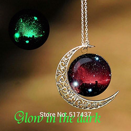 Pretty Lee Glow In The Dark Jewelry Horsehead Nebula Necklace Personalized Picture Necklace Glow Necklace