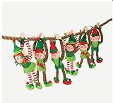 12 - DELUXE PLUSH HANGING CHRISTMAS ELFS - TREE DECORATIONS - HOLIDAY STOCKING STUFFERS
