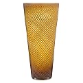 Spiral Line Glass Vase - Amber