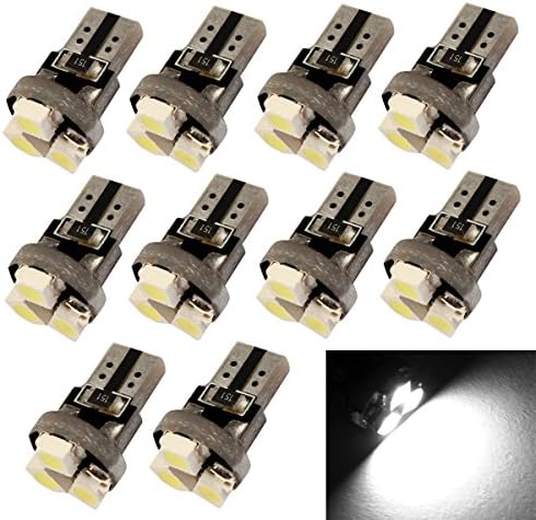 KOYA 10 x T10 3528 3-SMD Canbus Error Free White LED bulbs For Sidelights, indicator, interior, puddle, boot, number plate lights