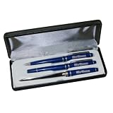NCAA West Virginia Mountaineers 3 Pc Blue Engraved Pen Gift Set