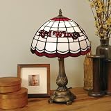 DETROIT RED WINGS 20 Hand Cut Stained Glass TIFFANY TABLE LAMP with a Cast Metal Base