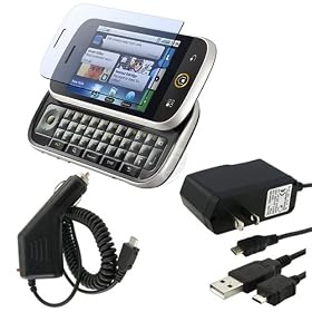 Cable + Car + Home Charger + LCD For Motorola Cliq Morrison