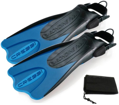 Cressi Palau Short Snorkeling Swim Fins with Mesh Bag (Made In Italy)