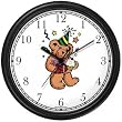Teddy Bear (Birthday) Bear Animal Wall Clock by WatchBuddy Timepieces (Black Frame)