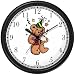 Teddy Bear (Birthday) Bear Animal Wall Clock by WatchBuddy Timepieces (Black Frame)