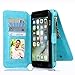 iPhone 7 Plus Case, CaseUp 12 Card Slot Series - [Zipper Cash Storage] Premium Flip PU Leather Wallet Case Cover With Detachable Magnetic Hard Case For Apple iPhone 7 Plus (5.5 Inch) - Turquoise Blue