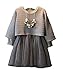 Cute 2pcs Suit Gray Polyester Sweater Top and Dress for Baby Girls (4-5years)