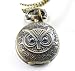 Owl Bronze Pocket Watch long Necklace vintage retro jewellery pendant Quartz