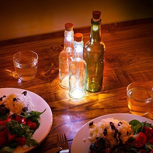 2 Pack USB Rechargeable LED Cork Bottle Light from Unido Party (White)