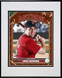 Lance Berkman 2007 Studio Plus Double Matted 8 x 10 Photograph in Black Anodized Aluminum Frame
