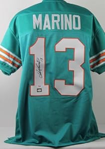 DOLPHINS DAN MARINO AUTHENTIC SIGNED JERSEY TEAL MARINO HOLOGRAM & CERTIFICATE OF AUTHENTICITY PSA/DNA #327JER003