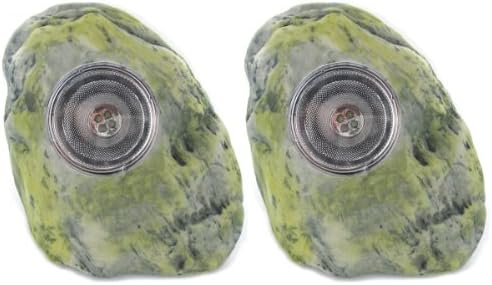 (2 Pack) Solar Rock Outdoor Mossy Green Decorative Accent Spot Light