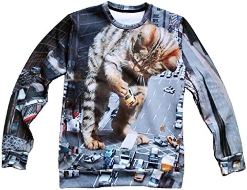 Unisex Sweater Giant Cat Persian Pullover Sweatshirt T Shirts (XS)