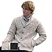 100% Irish Merino Wool Mens Aran Shawl Collar Sweater by West End Knitwear