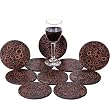 Coasters CINNAMON, Set of 10, Cinnamon Bark in Resin, Dark Brown