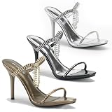 Pleaser Shoes Women's ENCHANT-02, 4'' Slide W/ Rhinestone