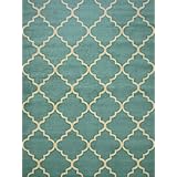 Conur Collection Trellis Contemporary Modern Design Area Rug Cream Dark Red Black Brown Teal Blue Te