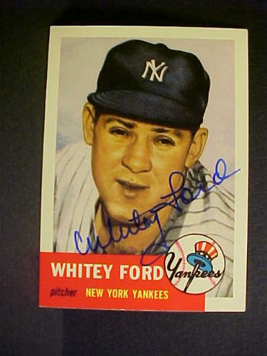 Whitey Ford New York Yankees #207 1953 Topps Archives Signed Baseball Card