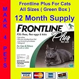 Frontline Plus Cats 12 Pack (Green) * Free Shipping *