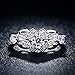 FENDINA Women's Shinning Silver Plated Vintage Solitaire Wedding Engagement Bands Rings