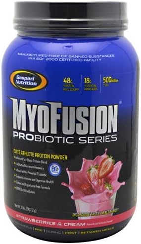 Gaspari Nutrition MyoFusion Probiotic Series Protein Powder Strawberries & Cream -- 2 lbs