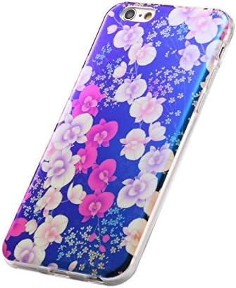 Iphone6 Plus Case , Bellivin Apple Iphone 6 Plus Case 5.5 Soft Gel TPU Back Case , Iphone 6 Plus Cover (Purple Red Pink Blue Green Little Flowers)