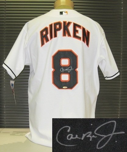 Cal Ripken, Jr. Autographed/Hand Signed Authentic Baltimore Orioles Jersey