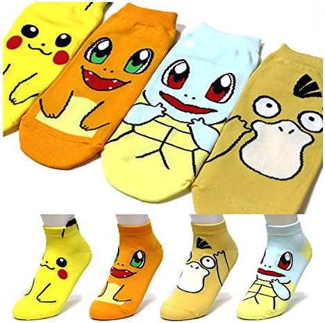 Pikachu Squirtle Charmander Psyduck Character Socks