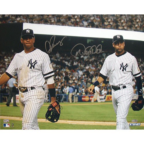 Steiner Sports MLB New York Yankees Alex Rodriguez 2008 Walking Off The Field with Derek Jeter Dual Signed Horizontal 16x20 Photograph