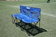 Sweat Bench - 3 Seat Folding Bench with Back - Blue