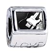 Soufeel Black Electric Guitar Love European Beads Fits All Pandora/troll/chamilia