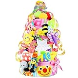 【出産祝い/おむつケーキ】Ｓａｓｓｙ(サッシー)　豪華11点付き　デラックス3段 オムツケーキ　ビブ・レディバグ パンパースパンツMサイズ　ピンク　スターズ＆サンラトル【プレミアム】