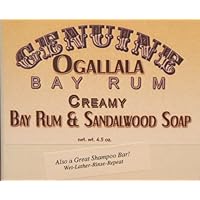 Two Genuine Ogallala Bay Rum & Sandalwood Bath Soap/Shampoo Bar - 4.5 oz each