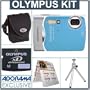 Olympus Stylus 850 SW Digital Blue Camera Kit, with 1 GB xD Picture Memory Card, Camera Bag, Table Top Tripod, EZ Digital Photography Guide Card