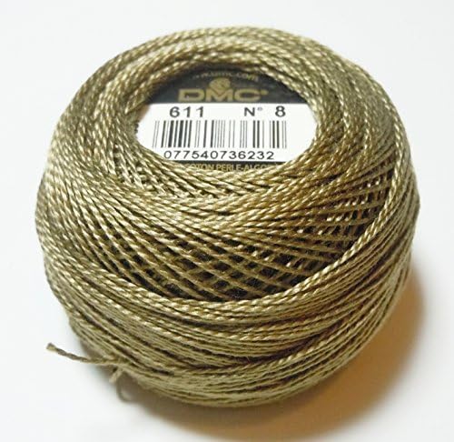 DMC 116 8-611 Pearl Cotton Thread Balls, Drab Brown, Size 8