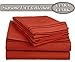Clara Clark Superior Bed Sheet Set - Double Brushed Microfiber 4-Piece Bed Set - Deep Pocket Fitted Sheet - King - Orange