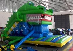 Huge 25' Long Inflatable Crocodile Slide and Bounce House