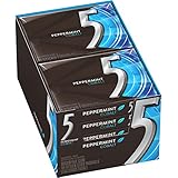 5 Gum Peppermint Cobalt Sugarfree Gum, 15 Piece Packages (Pack of 10)
