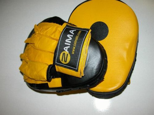 Focus Pads Curved Black/Yellow - LEATHER (pair)