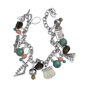 Carolyn Pollack Sterling Silver Route 66 Charm Bracelet by 