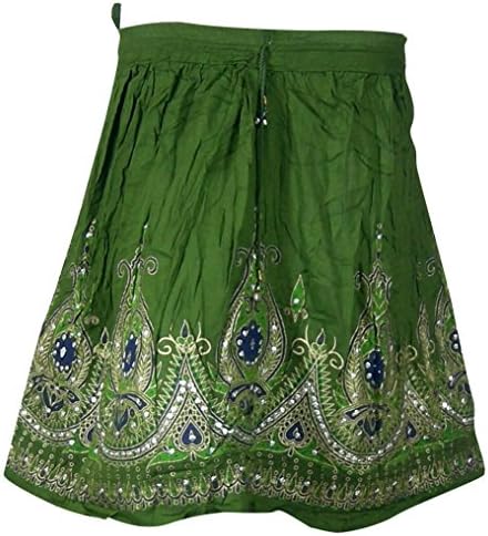 Womens Rayon Skirt Designer Spring Summer India Clothing (Green)