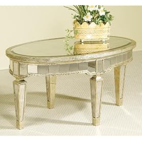 Borghese Mirrored Coffee Table, 18Hx36Wx22D, MIRRORED