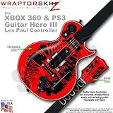 Big Kiss Black on Red WraptorSkinz Skin fits XBOX 360 & PS3 Guitar Hero III ....