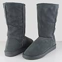 SONG Classic Fur Suede Winter Boots Dark Gray